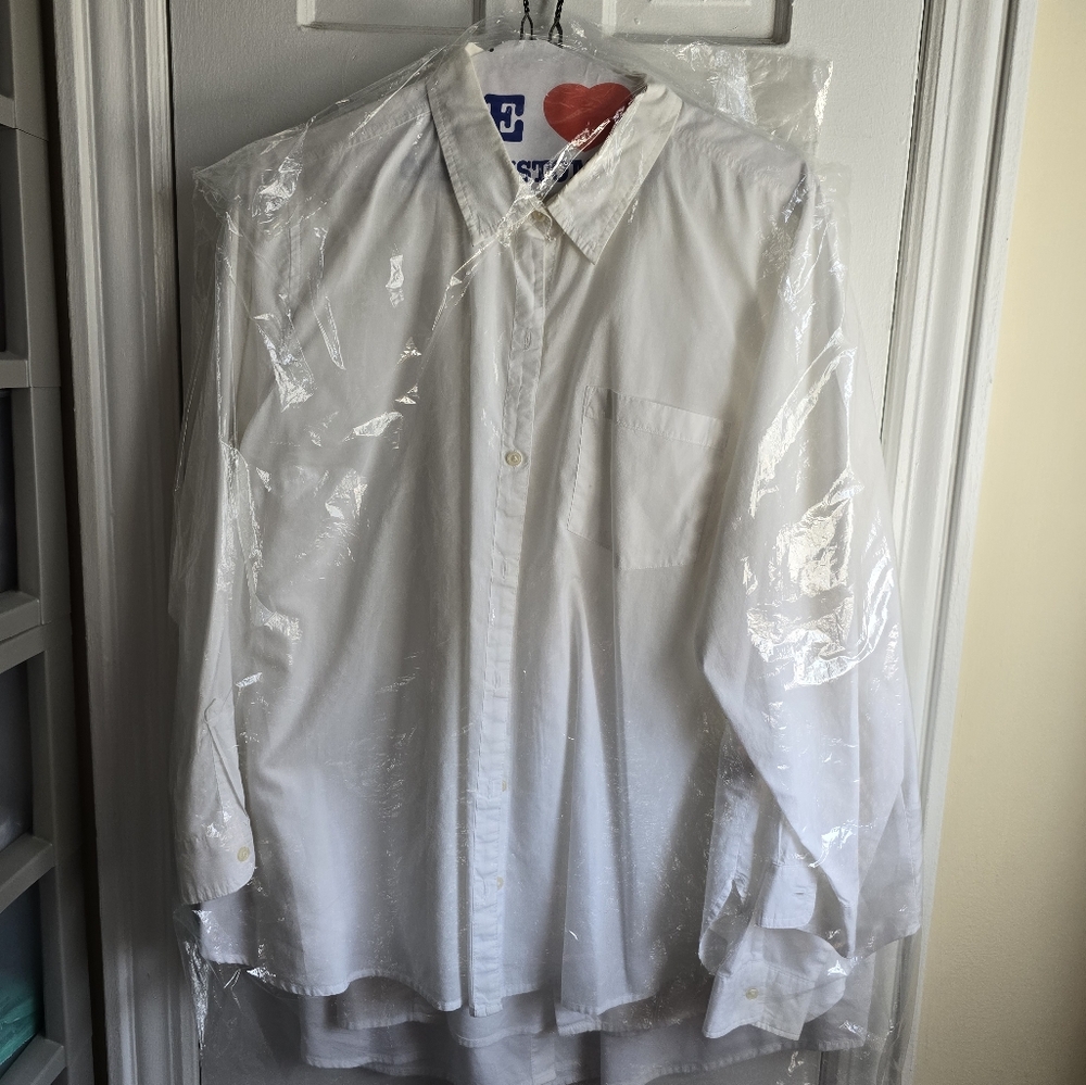 Hm White Long Sleeve Button Down Shirt